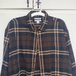 Brown checkered flannel